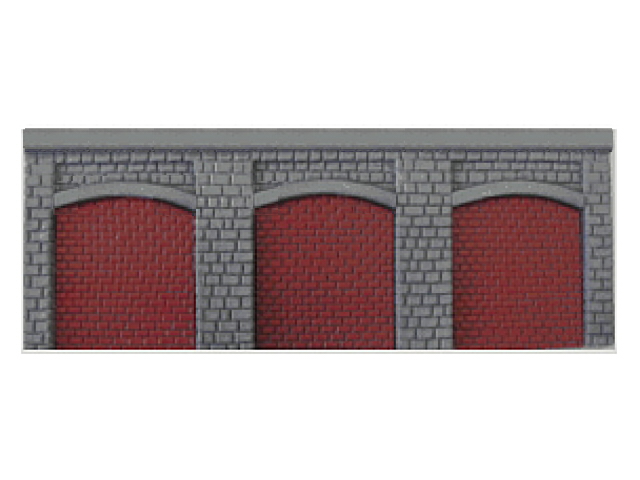 Zeď opěrná (3 oblouky) - červená cihla 160x60 mm