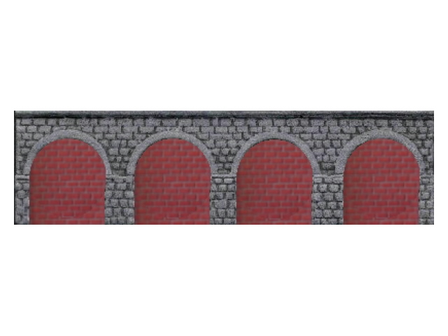 Zeď opěrná (4 oblouky)-červená cihla 160x45 mm