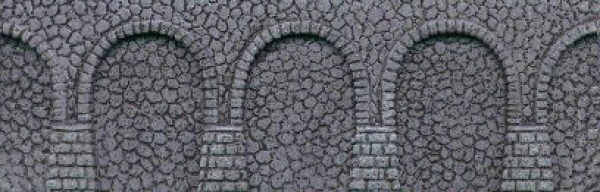Zeď opěrná (3 oblouky) šedá 160x60 mm