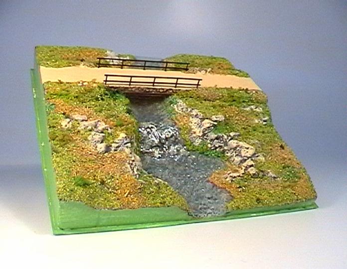 Krajinka se splávkem a mostkem 220x200 mm