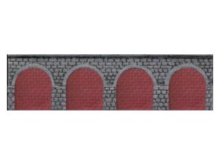 Zeď opěrná (4 oblouky)-červená cihla 160x45 mm