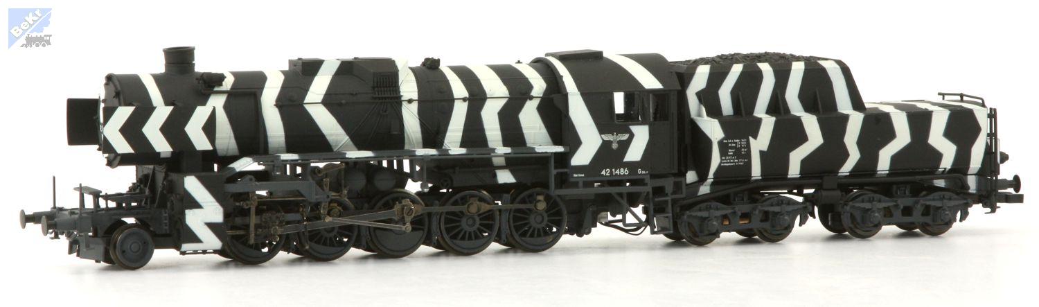 Liliput 131524 Parní lokomotiva BR 52 3109 DRB, zimní kamufláž