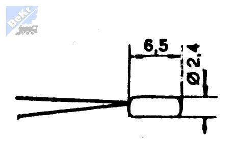 Roco 40321 Mikrožárovka, délka 6,5 mm, průměr 2,4 mm, 16 V/22 mA, 1ks