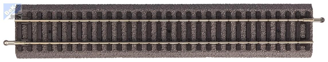 Piko 55406 A-Gleis rovná kolej G231 na dřevěných pražcích s podložím délka 231mm pro vložení napájecího konektoru (který není součástí dodávky)