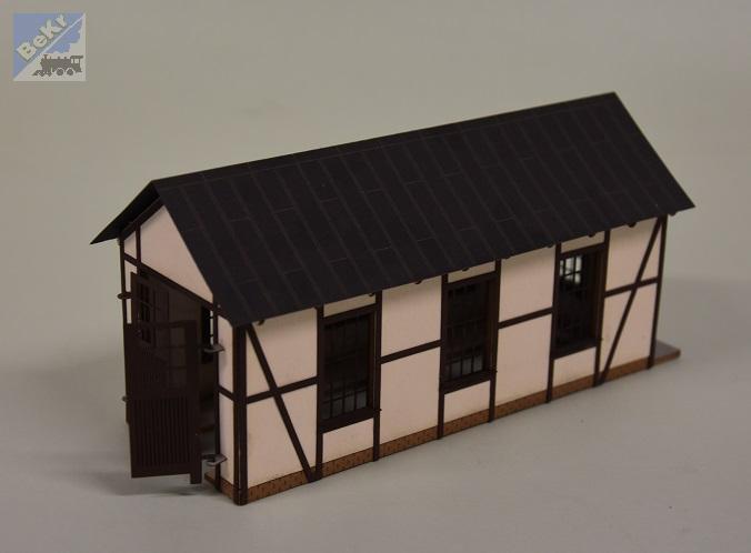 BuBi-model N60104 Výtopna jedno stání, 156 x 55 x 75 mm, barvená stavebnice Laser-Cut