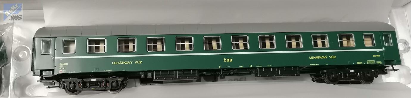 Igra model 97110027 Lehátkový 4-osý vůz 2. tř., Bac 4dv. Depo-Praha ČSD