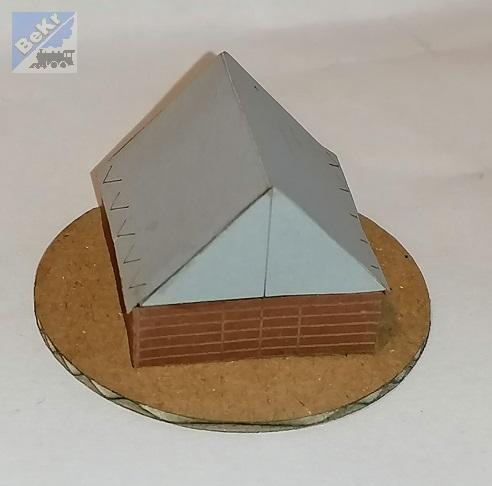 BuBi-model N70077 Stan táborový s podsadou, šedý, 15 x 15 x 7 mm, 4ks/bal., barvená stavebnice Laser-Cut