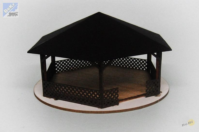 BuBi-model H070055 Altán, barvená stavebnice Laser-Cut