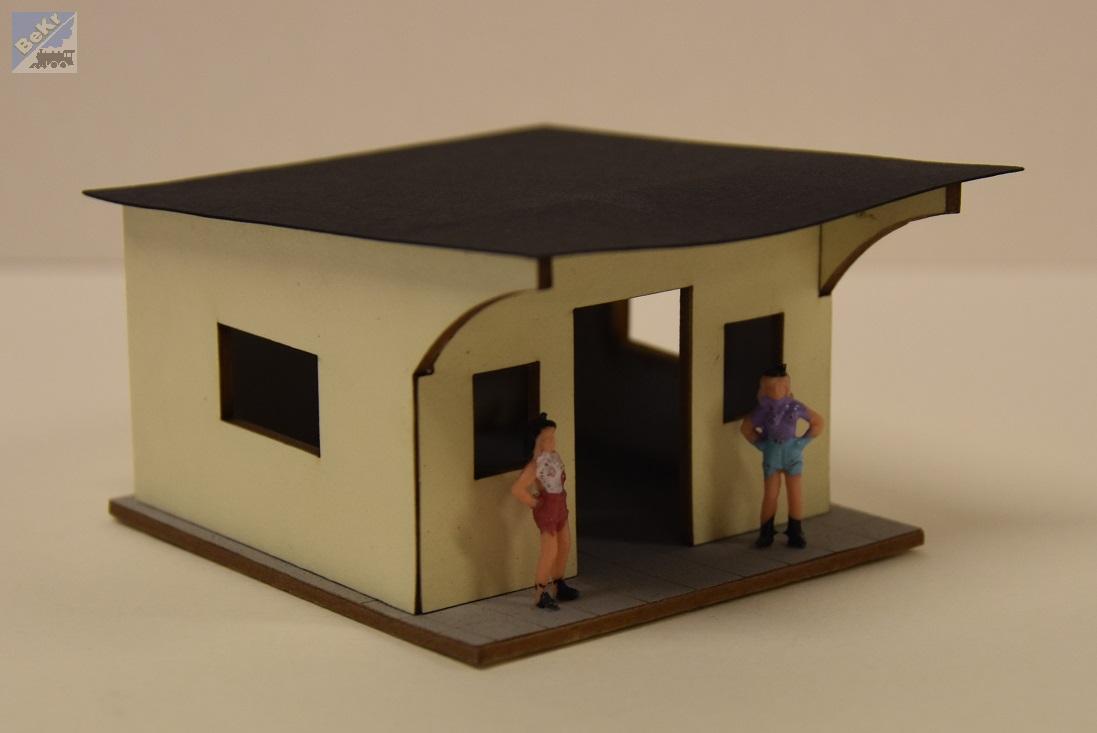 BuBi-model TT70075 Autobusová zastávka, barvená stavebnice Laser-Cut
