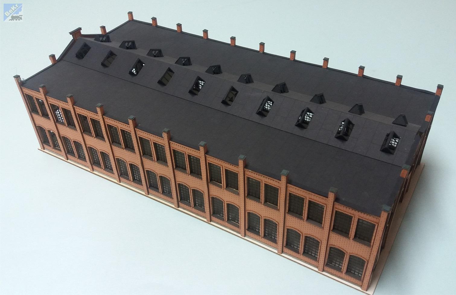 BuBi-model H060083 Průmyslová hala, 474 x 220 x 130mm, barvená stavebnice Laser-Cut !!! AKCE !!!