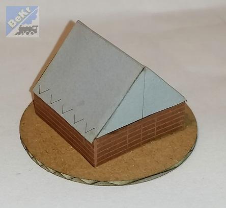 BuBi-model N70077Hš Stan táborový s podsadou, šedý, 13 x 13 x 12 mm, hotový, sestavený a nabarvený model
