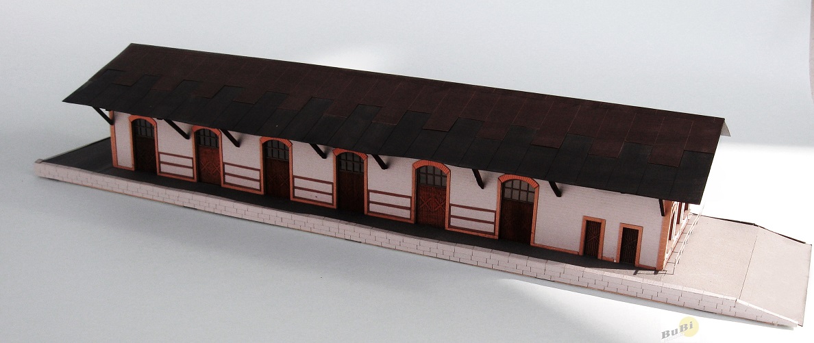 BuBi-model TT60023 Skladiště Glarus, 336 x 91 x 70mm, barvená stavebnice Laser-Cut !!! AKCE !!!