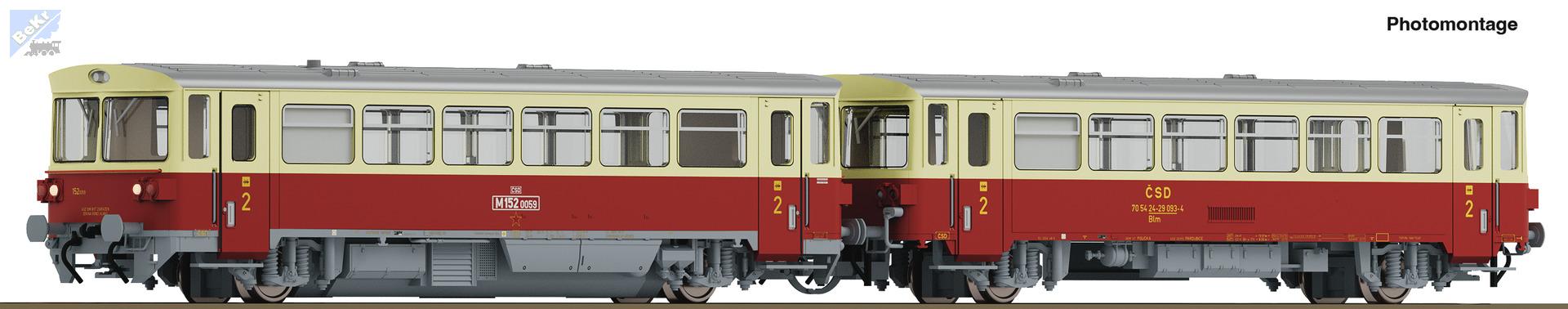 Roco 7790001 Motorový 2-osý vůz M152 0059 s přívěsným vozem Blm ČSD se zvukem