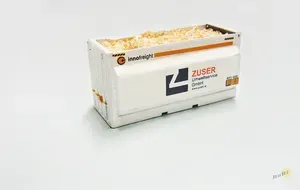 BuBi-model H070065 Kontejner na štěpky ZUSER, ložený štěpkami, sestavený a nabarvený model Laser-Cut