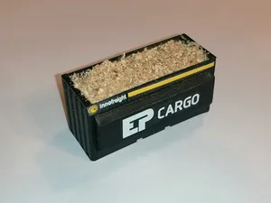 BuBi-model H070068 Kontejner na štěpky EP CARGO, ložený štěpkami, sestavený a nabarvený model Laser-Cut