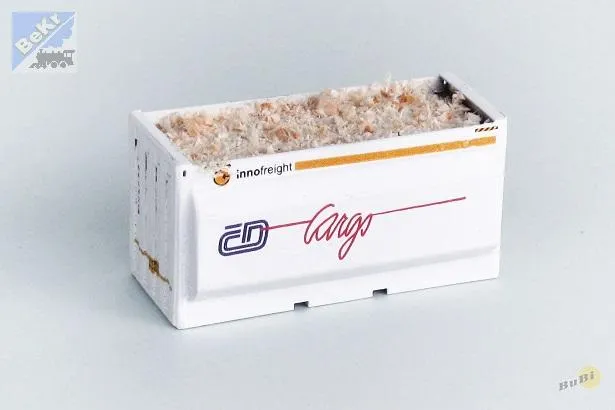 BuBi-model H070046 Kontejner na štěpky ČD Cargo, ložený štěpkami, sestavený a nabarvený model Laser-Cut