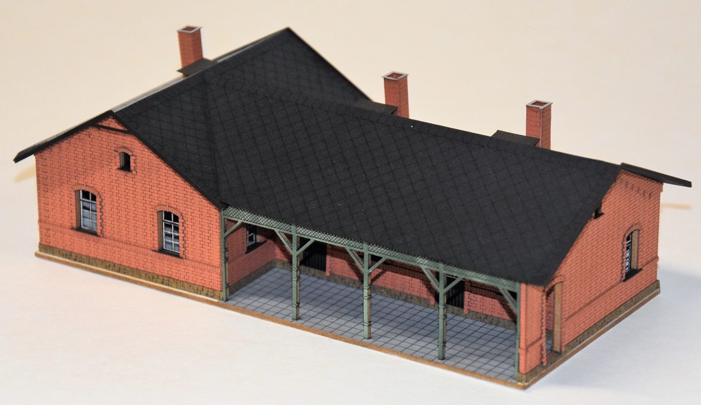 BuBi-model N60184 Nádraží Lvová, 126 x 64 x 48mm, barvená stavebnice Laser-Cut