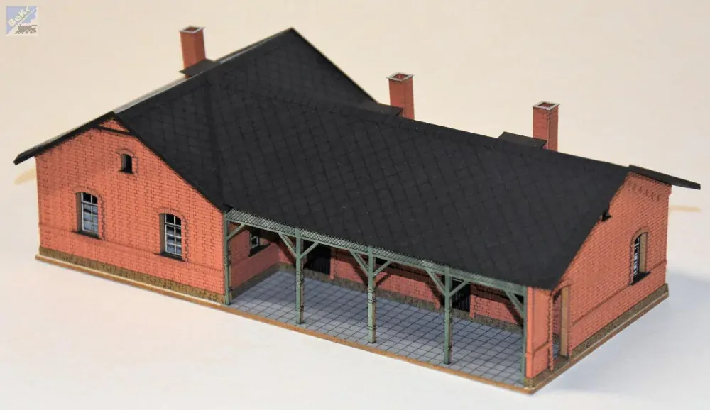 BuBi-model N60184 Nádraží Lvová, 126 x 64 x 48mm, barvená stavebnice Laser-Cut