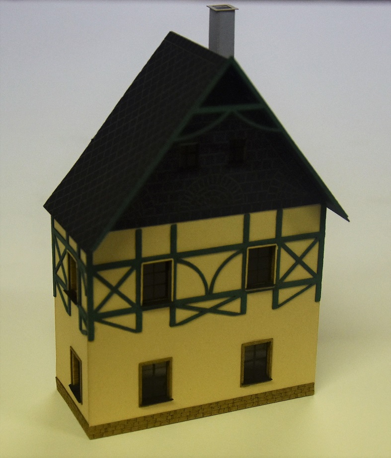 BuBi-model H060164 Dům Bad Schandau 1 - poloreliéf, 124 x 33 x 137mm, barvená stavebnice Laser-Cut !!! AKCE !!!