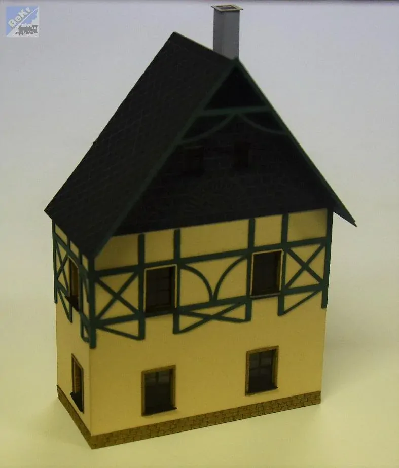 BuBi-model H060164 Dům Bad Schandau 1 - poloreliéf, 124 x 33 x 137mm, barvená stavebnice Laser-Cut !!! AKCE !!!