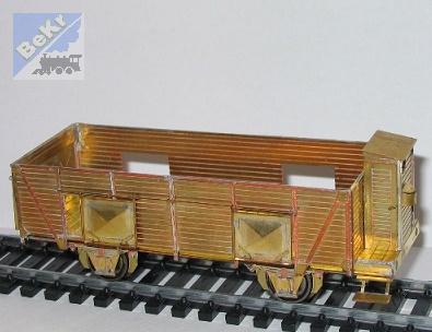 DK-model TT0611 Otevřený 2-osý vůz řady Ut s brzdařskou budkou ČSD, stavebnice z leptu