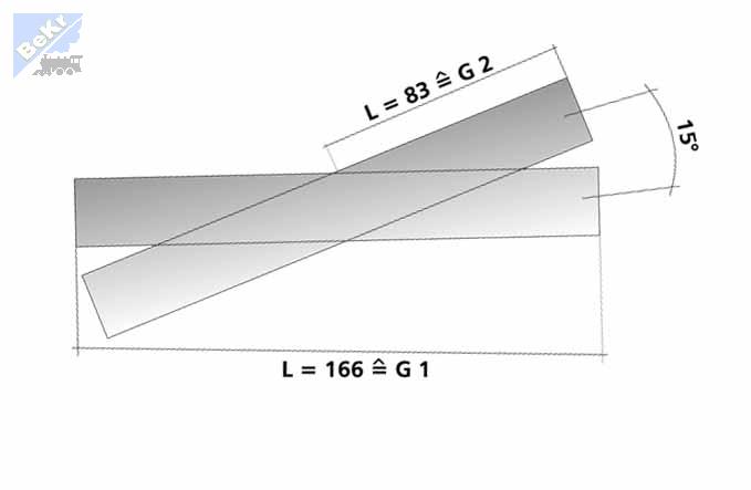 Tillig 83761 BK 1: Křižovatka, křížení délka 166 mm, 15° na dřevěných pražcích s podložím