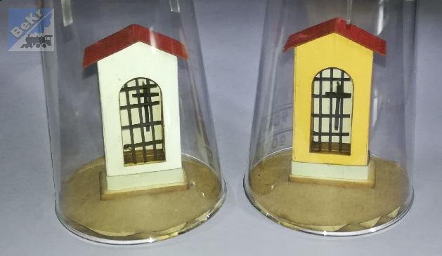 BuBi-model H070001ž Kaplička, žlutá, 19 x 10 x 43 mm, hotový, sestavený a nabarvený model