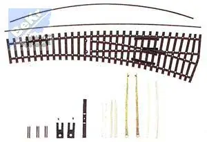 Tillig 83413 IBW pravá oblouková výhybka stavebnice, vodivá srdcovka, R631 mm/15°, R310 mm/30°