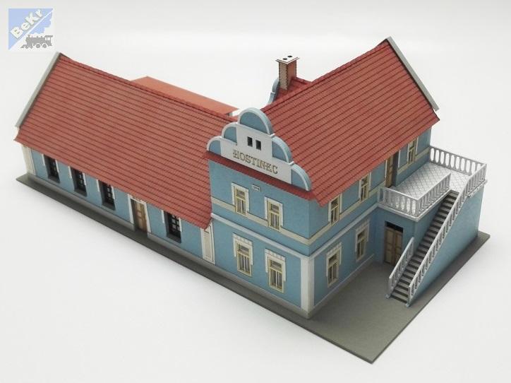 Igra model 180014 Hostinec modrý, stavebnice Laser Cut