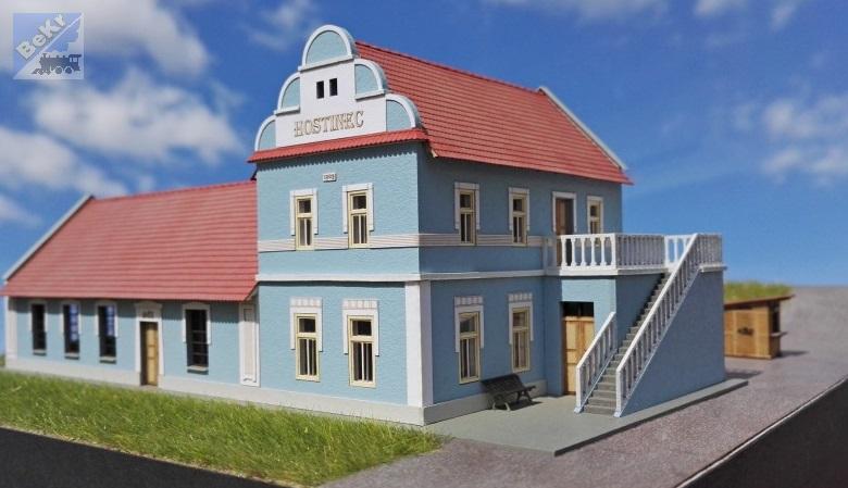 Igra model 180014 Hostinec modrý, stavebnice Laser Cut