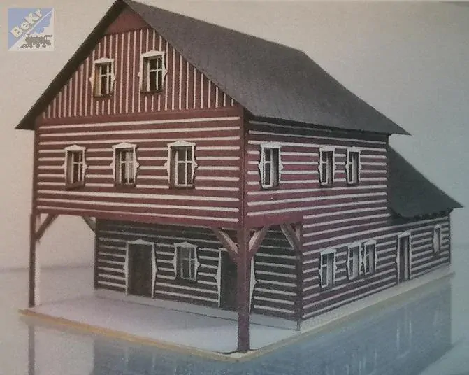 BuBi-model H060117 Roubená hospoda, 240 x 130 x 150 mm, barvená stavebnice Laser-Cut !!! AKCE !!!