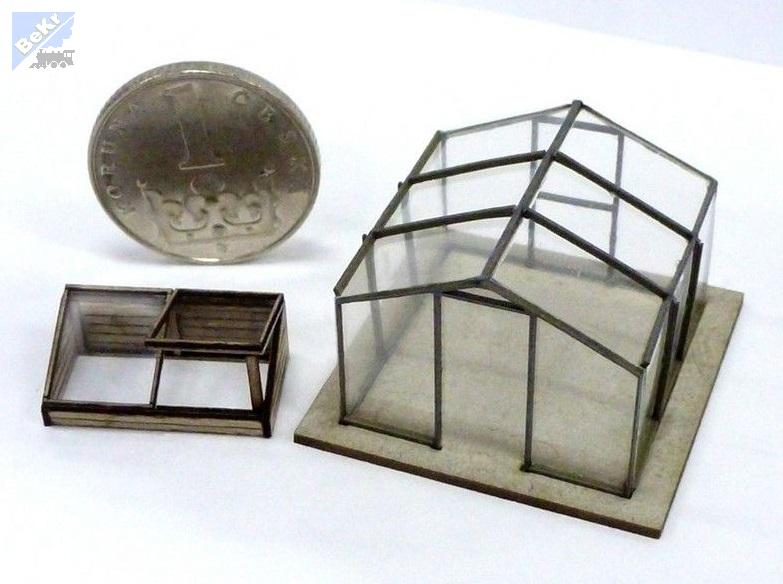 Igra model 140014 Zahradní set I. - stavebnice obsahuje 1ks pařeniště a 1ks skleníku, stavebnice Laser Cut