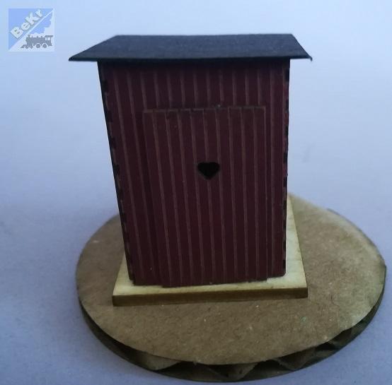 BuBi-model N70060b Kadibudka, bordo, 10 x 10 x 16 mm hotový, sestavený a nabarvený model
