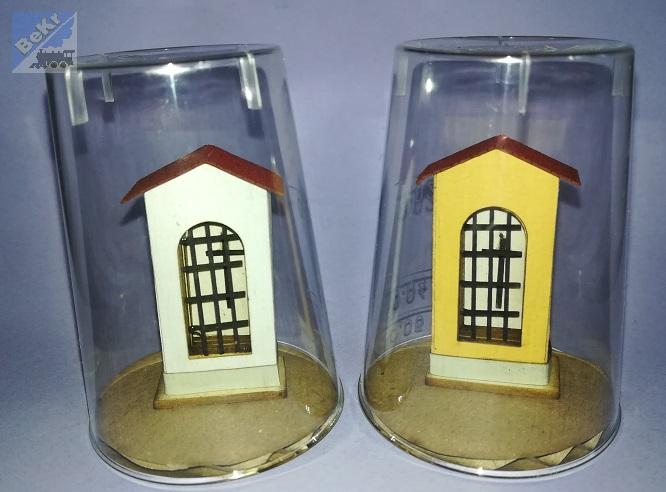 BuBi-model N70001ž Kaplička, žlutá, 10 x 5 x 21 mm, hotový, sestavený a nabarvený model