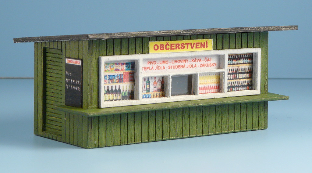 VERAMO CZ TT040217 Občerstvení dřevěné, zeleno-bílé, plný pult