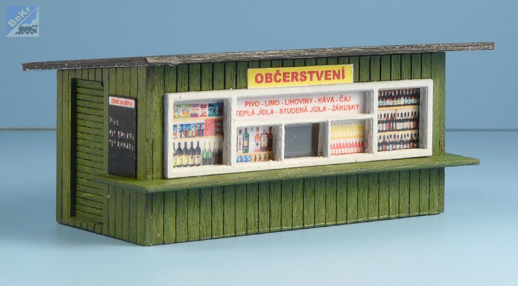VERAMO CZ TT040217 Občerstvení dřevěné, zeleno-bílé, plný pult