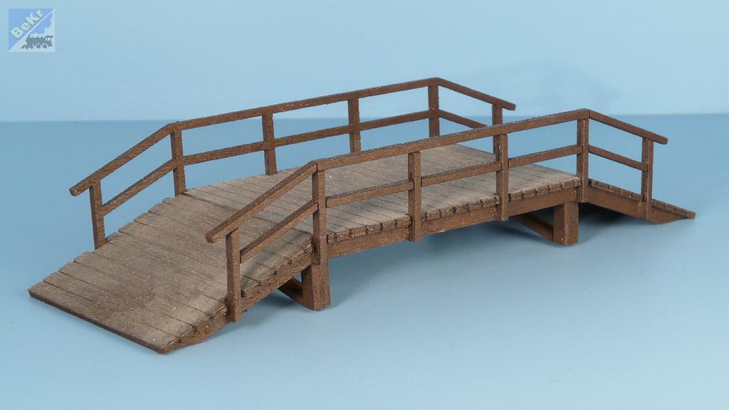 VERAMO CZ TT020106 Dřevěný most, široký, vyvýšený - tmavý