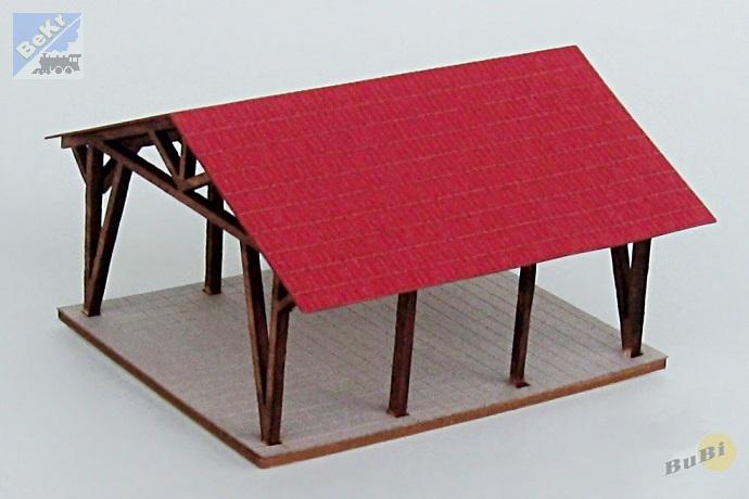 BuBi-model TT70052 Garáž moderní, barvená stavebnice Laser-Cut