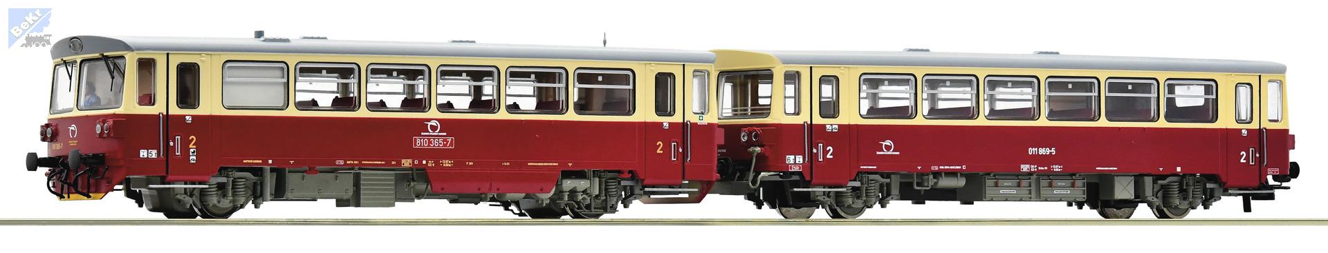 Roco 70381 Motorový vůz 810 365-7 s přívěsným vozem Baafx ŽSSK se zvukem