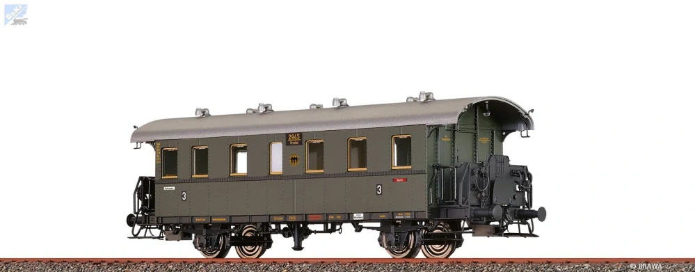 Brawa 45825 Osobní 2-osý vůz 3. tř. Cidel-24 DRG