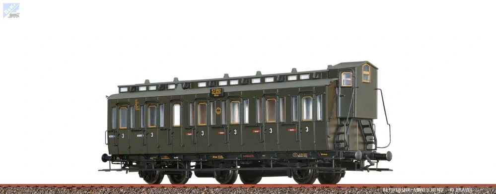 Brawa 45493 Osobní 3-osý vůz 3. tř. C3 DRG