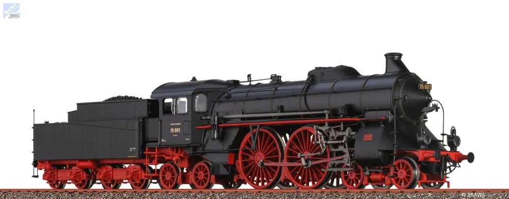 Brawa 70142 Parní lokomotiva BR 15 001, model z kovu se zvukrm