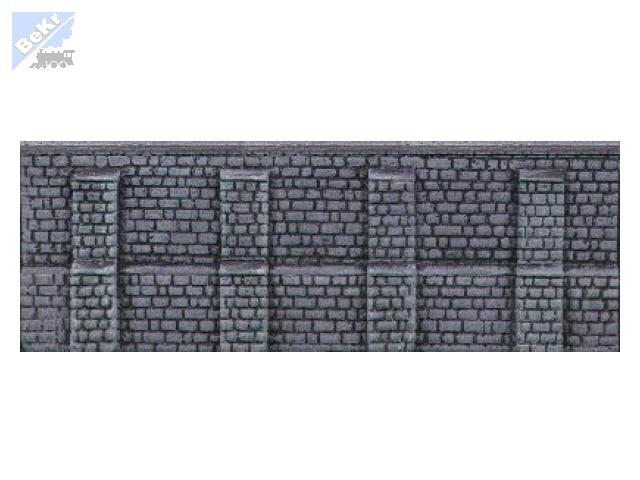 Malá železnice 00618.03 Zeď opěrná pilířová šedá 160 x 60 mm - barvený plast - šedý