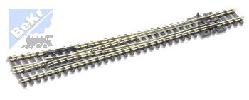 Peco SL-E388 Rovná výhybka pravá 8°, R 914 mm, délka 160 mm, vodivá srdcovka