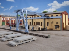 Auhagen 11437 Poloportálový jeřáb 490 x 202 x 93 mm stavenbice