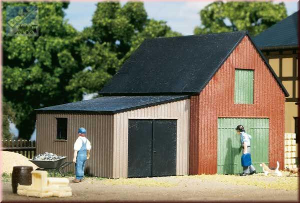 Auhagen 11408 Skladiště s garáží 70 x 53 x 62 mm, 58 x 39 x 33 mm stavebnice 