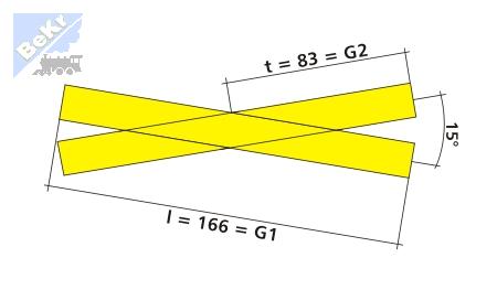 Tillig 83161 Křižovatka 15°, délka 166 mm