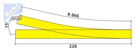 Tillig 85343 Výhybka na dřevěných pražcích levá 11°, R 866, délka 228mm