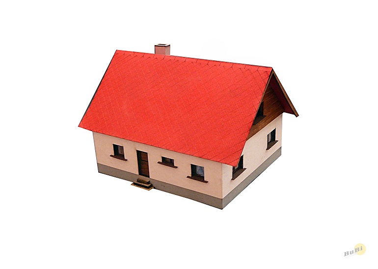 BuBi-model H060021 Dům okál, 98 x 116 x 105 mm, barvená stavebnice Laser-Cut !!! AKCE !!!