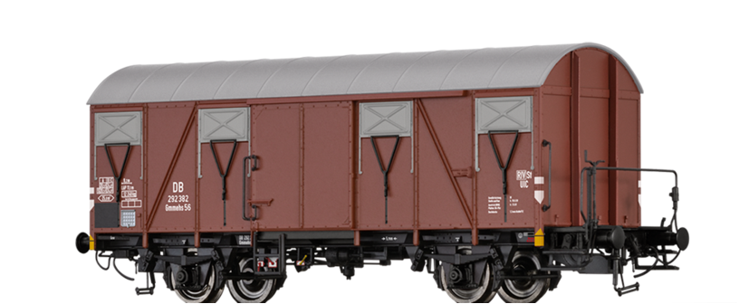 Brawa 50101 Uzavřený 2-osý vůz Gmmehs 56 s brzdařskou plošinou DB